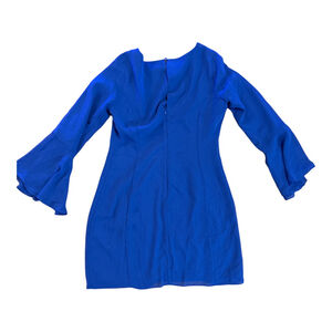 Jennifer Lopez Women's Royal Blue Ruffle Sleeve Dress, Size 12, Long Sleeve